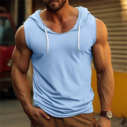 Herren Sportshirt mit Kapuze Laufshirt Fitness