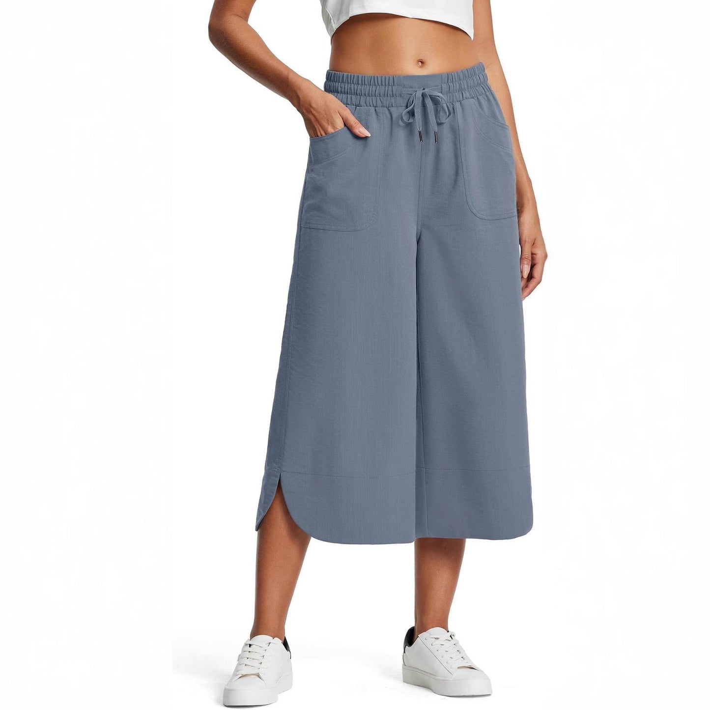 Bequeme Damen Culotte Elastisch Mit Taschen