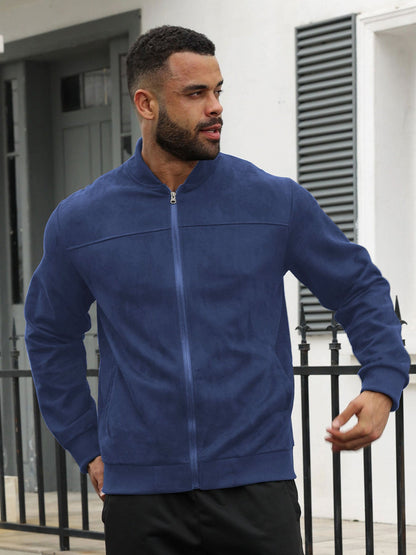 Herren Suede Jacke Sportlich Modisch Lederlook