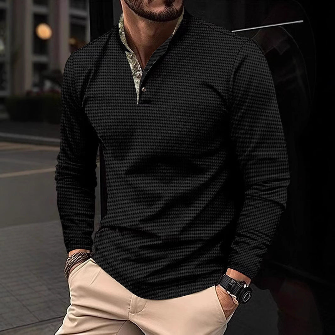 Herren Langarmshirt Elegantes Design modischer Kragen