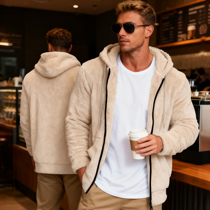 Herren Kapuzenjacke Flauschig Warm Winter
