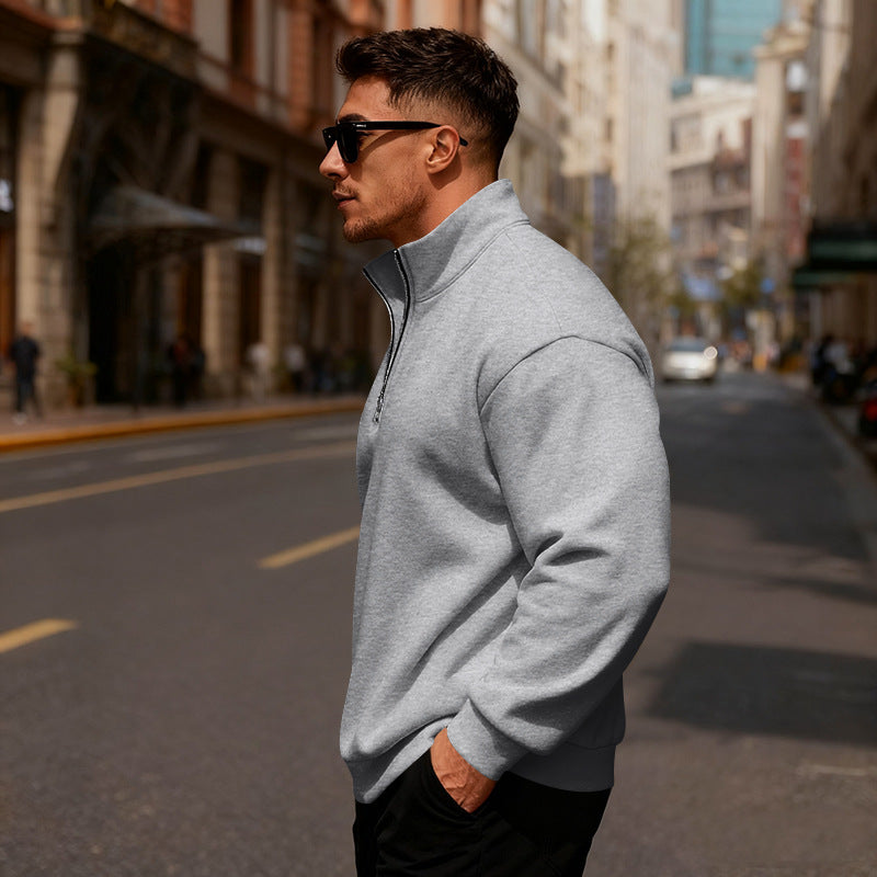 Herren Sweatpullover Hochkragen Reißverschluss Sportlich