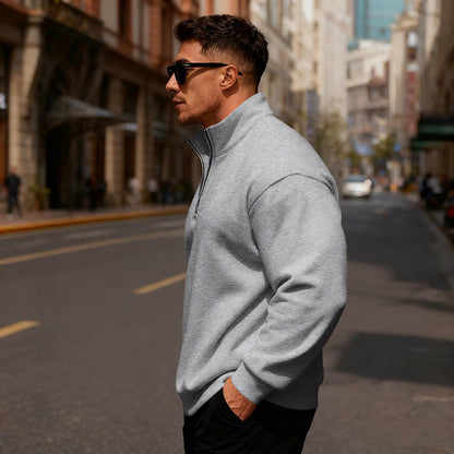 Herren Sweatpullover Hochkragen Reißverschluss Sportlich