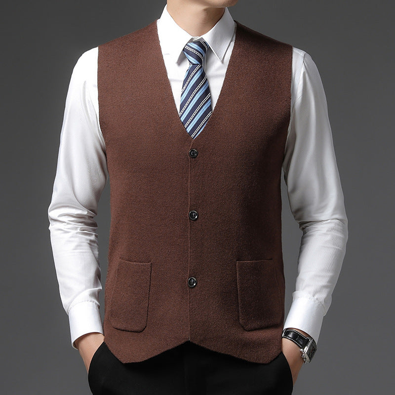 Herren Weste Elegant Schwarze Anzugs-Weste