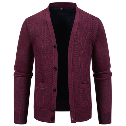 Herren Strickjacke Klassisch mit Taschen Modern