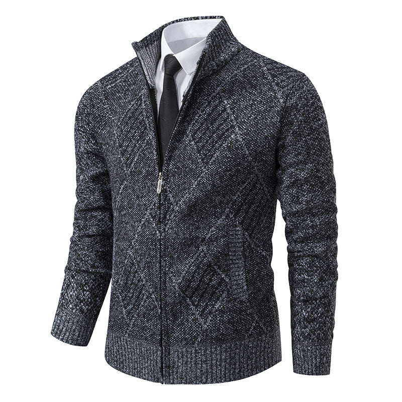Herren Strickjacke Modern Elegant Grau - BerlinGlamour