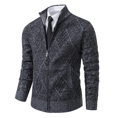 Herren Strickjacke Modern Elegant Grau - BerlinGlamour