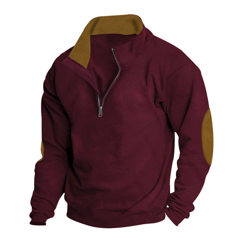 Herren Fleece Pullover Hochkragen Elegante Optik