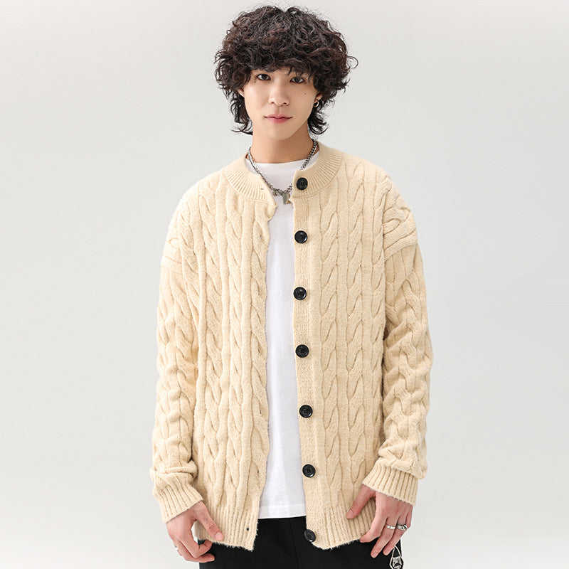 Herren Cardigan Grobstrick Mit Knöpfen Bequem Elegant