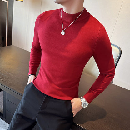 Herren modischer Pullover mit hohem Kragen und eleganter Passform Berlin Glamour