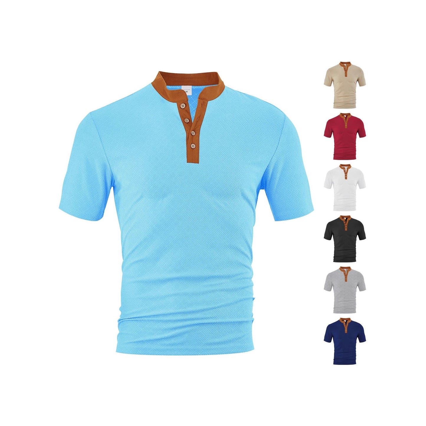 Herren Polohemd Elegantes Design Strukturiert Modern