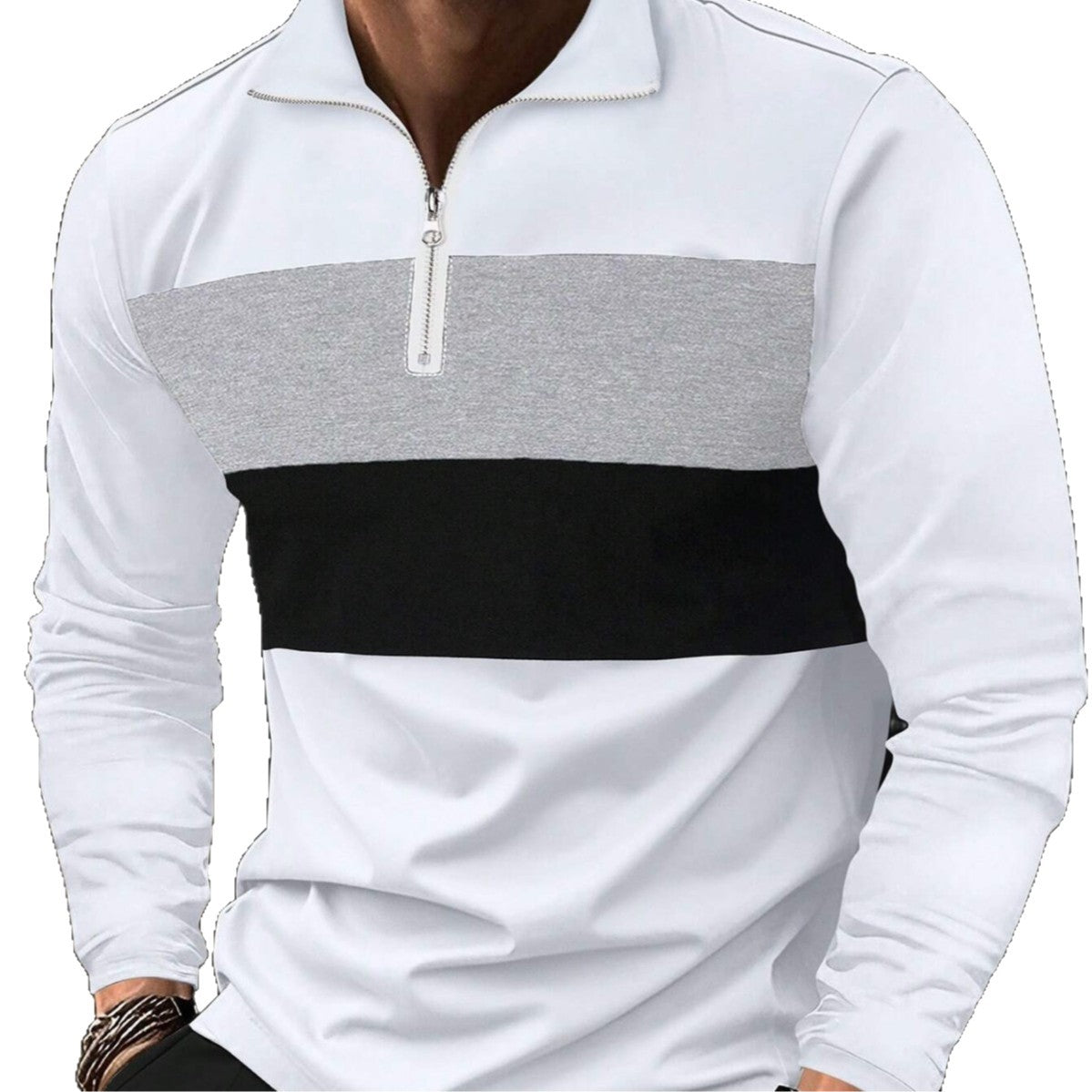 Herren Pullover Modern Reißverschluss Freizeit Style