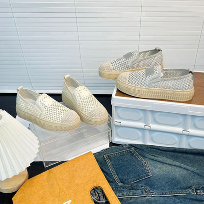 Damen Slipper Geblümt mit Strass Schnalle Comfort