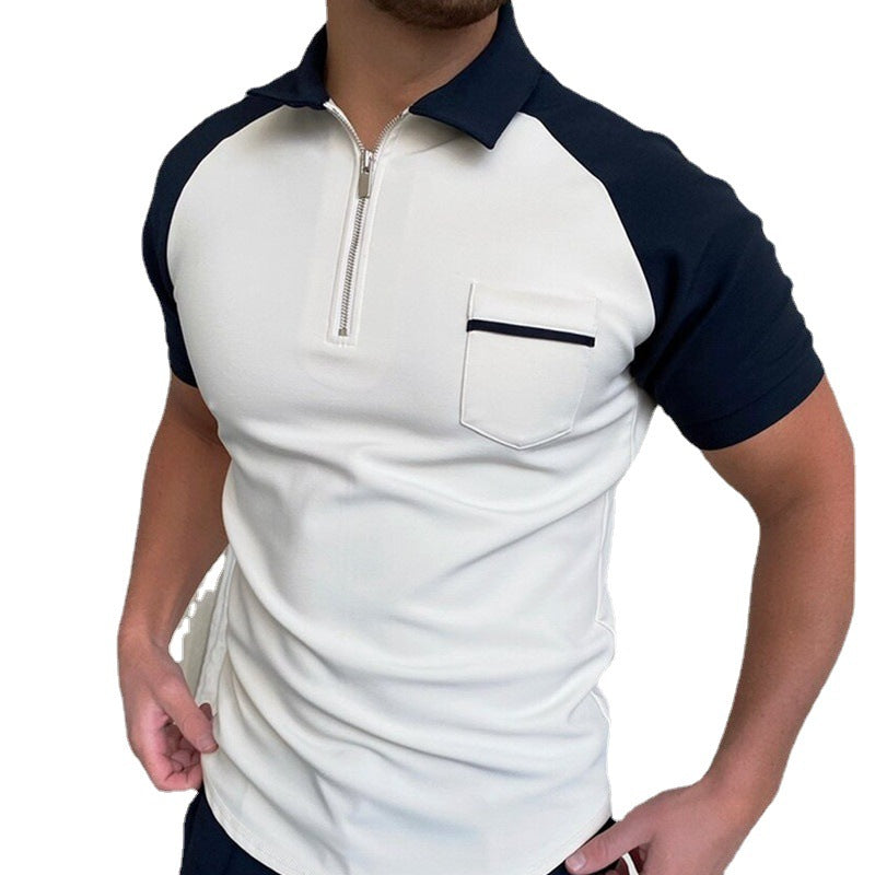 Herren Poloshirt Kurzarm Funktionell Mit Brusttasche