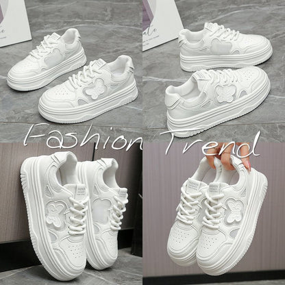 Damen Sneaker mit Blumenapplikationen und weicher Sohle