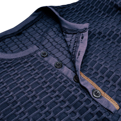 Herren Langarmshirt Strukturiert Kontrastnähte Trendig