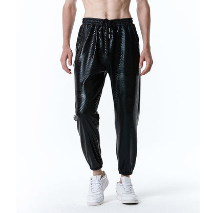 Herren Hose Metallic Mesh Trendy Sportlich