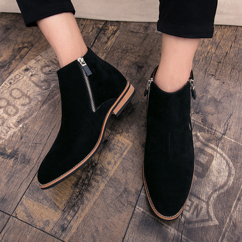 Damen Stiefel Ankle Boots Wildleder Reißverschluss