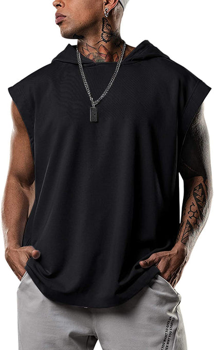 Herren Kapuzenshirt Ärmellos Modern Baumwolle