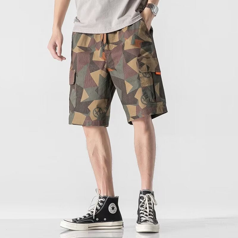 Herren Cargo Shorts Camouflage Modern Mit Taschen