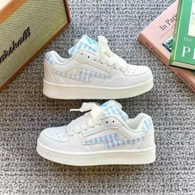 Damen Sneaker Sportlich Bequem Kariert - BerlinGlamour