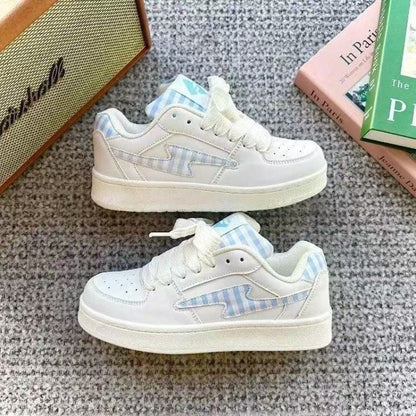 Damen Sneaker Sportlich Bequem Kariert - BerlinGlamour