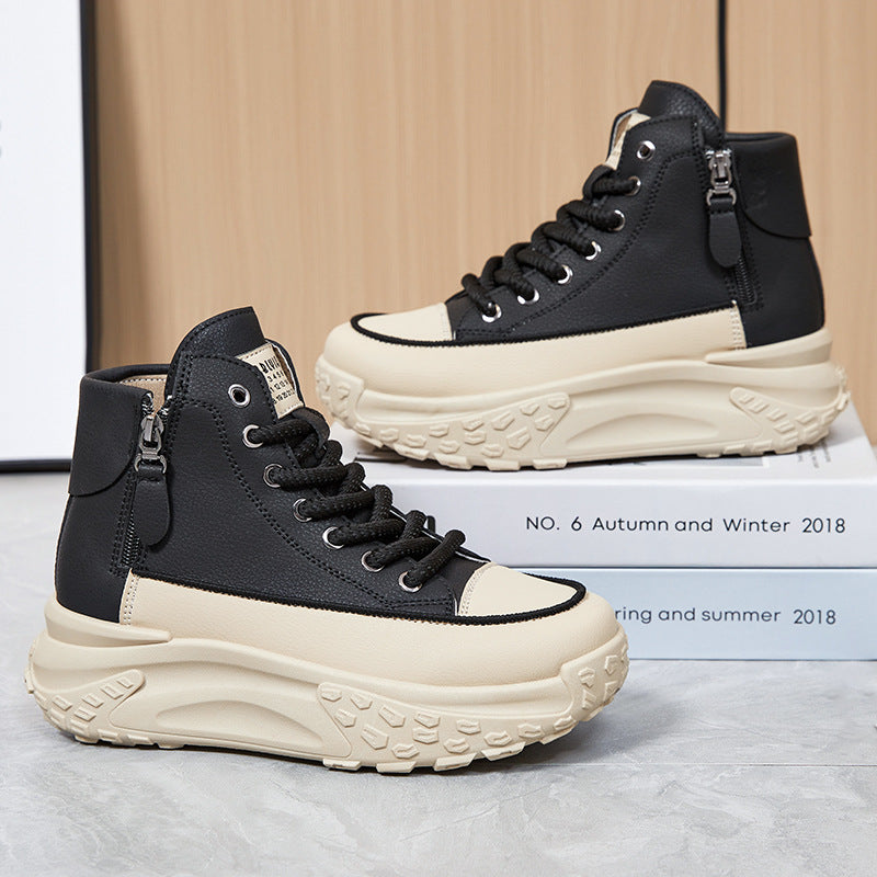 Damen Sneaker Hochformat Reißverschluss Schuhe Frauen