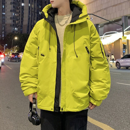 Herren Winterjacke Warm Isoliert Verstellbare Kapuze