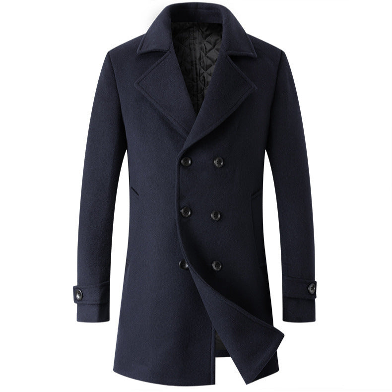 Herren Wollmantel Doppeltreihig Eleganter Stylischer Wintermantel