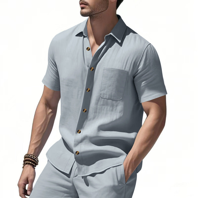 Herren Hemd Kurzarm mit Brusttasche Modern Slimfit