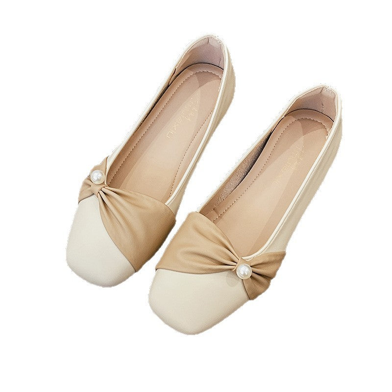 Damen Ballerinas Elegant mit Rüschendetail und Perlen