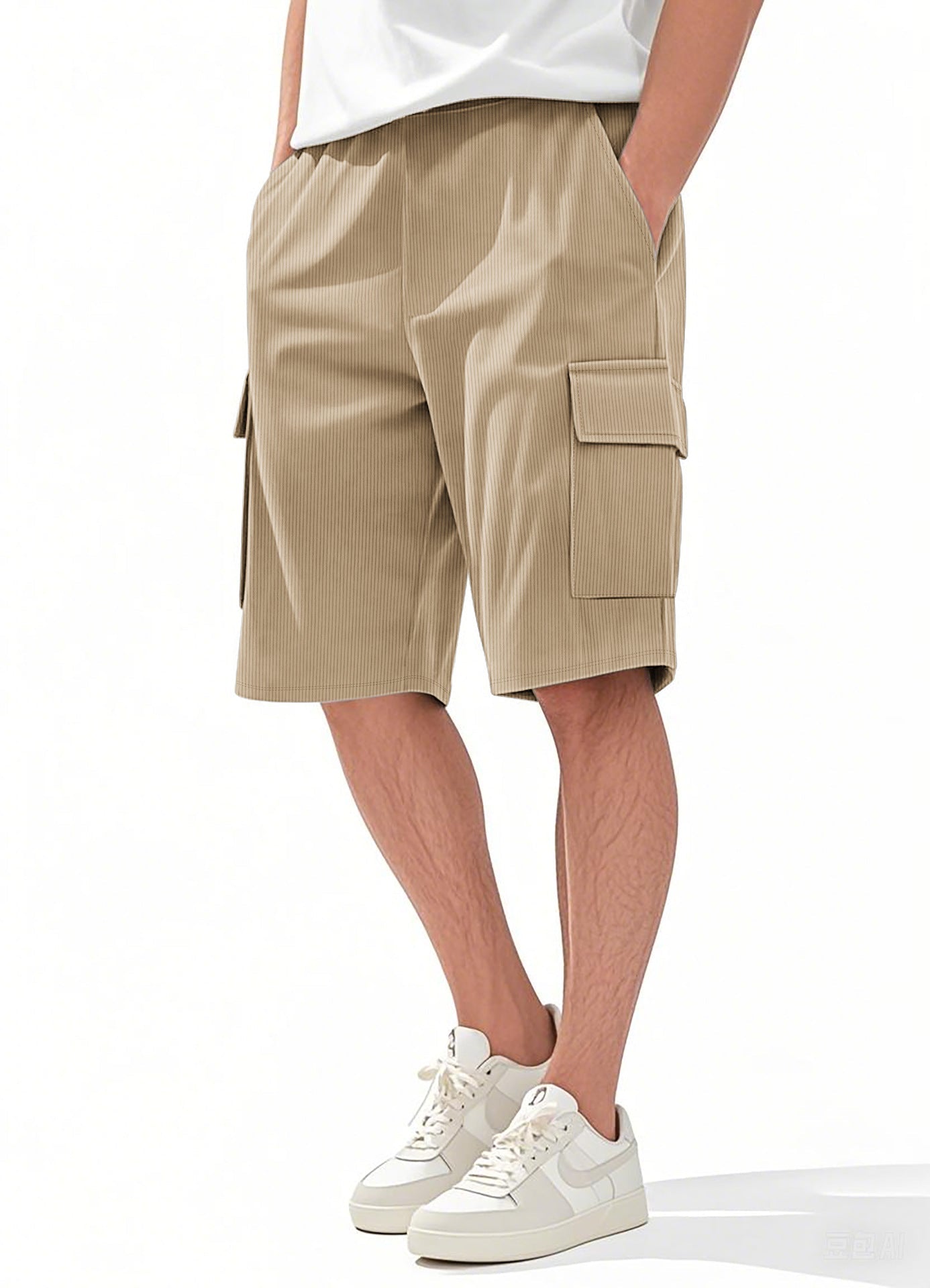 Herren Cargo Shorts Modern Streifen Design Praktisch