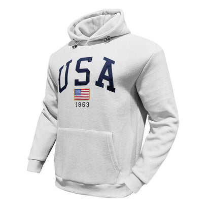 Herren Kapuzenpullover USA Print Kapuze Tasche