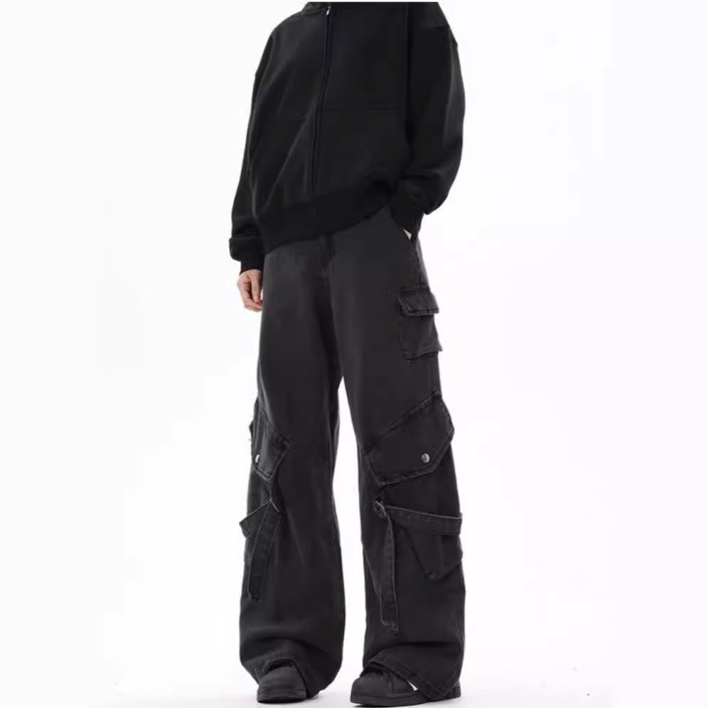 Damen Cargo-Hose Bequem Weite Passform Mit Seitentaschen