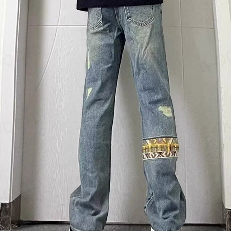 Herren Jeans Modern Lässig Mit Zierdetails