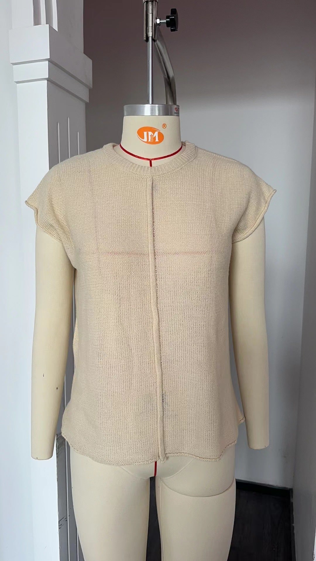 Damen Stricktop Kurzärmelig Struktur Optik Modern