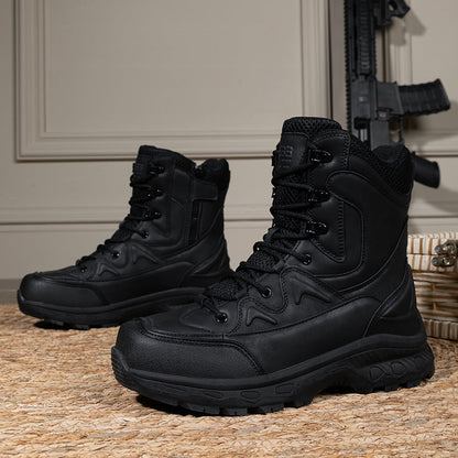 Herren Stiefel Robust Knöchelschutz Hochwertig Schwarz