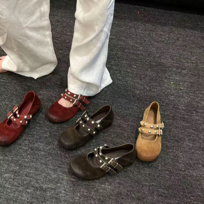 Damen Mokassins Bequem Schnalle Schuhe Frauen Schuhe Komfort - BerlinGlamour