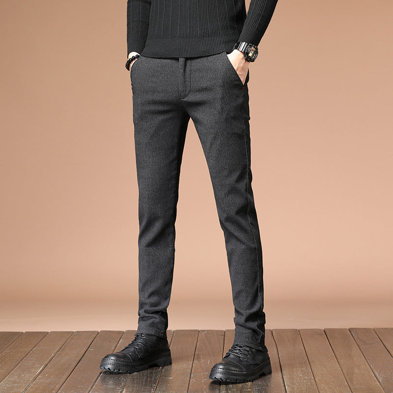 Elegante Herrenhose Grobstrick Modern Schwarz
