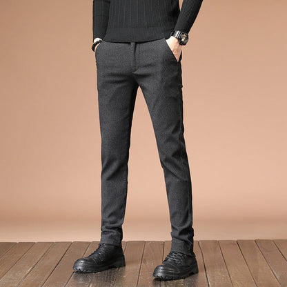 Elegante Herrenhose Grobstrick Modern Schwarz