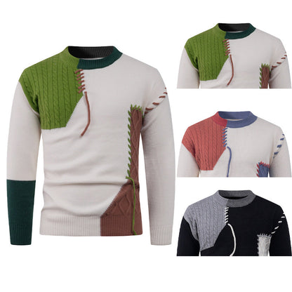 Modernes Herren Strickoberteil mit Zopfmuster und Asymmetrie - BerlinGlamour