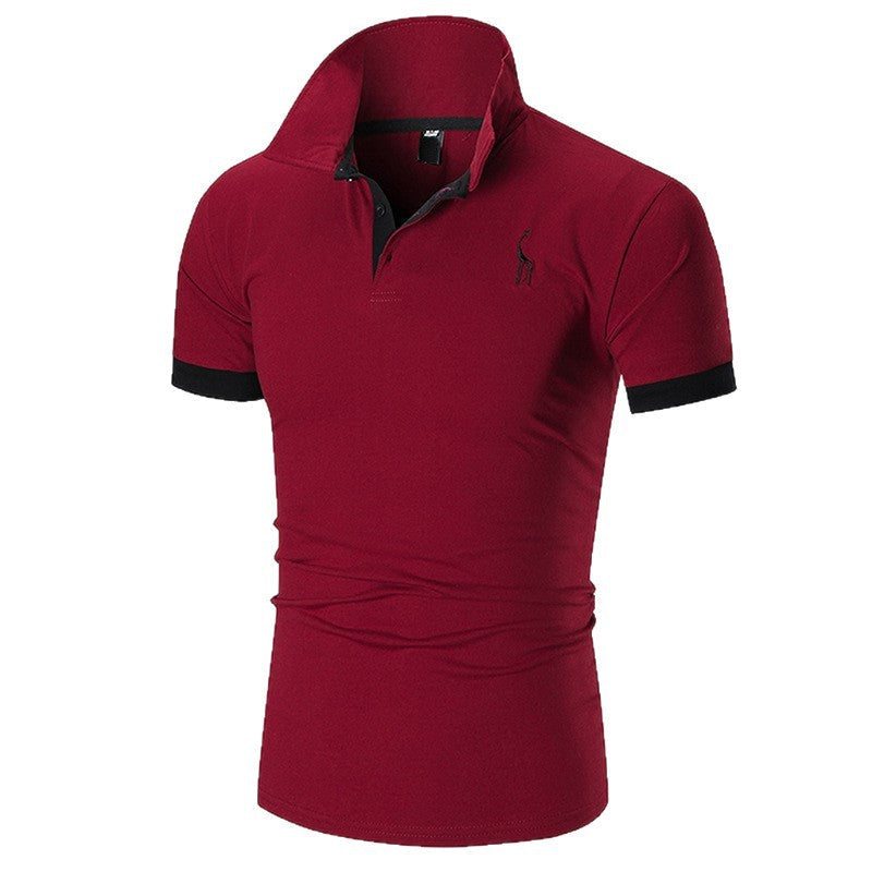Herren Poloshirt Hochwertig Kontrastkragen Baumwolle Modern