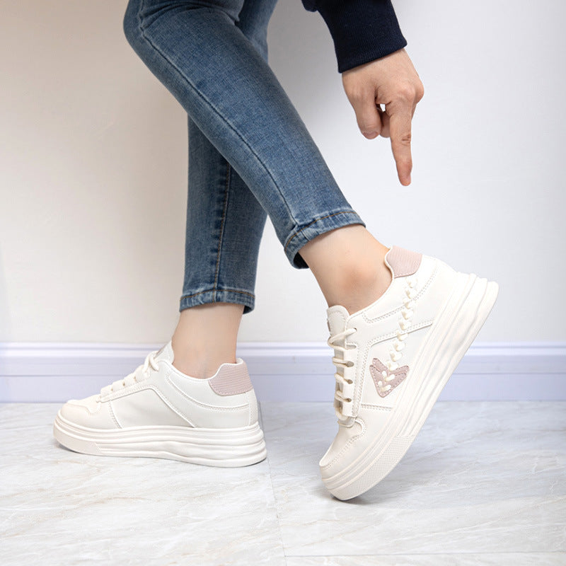 Damen Plateau Sneaker Sportlich Atmungsaktiv Elegant