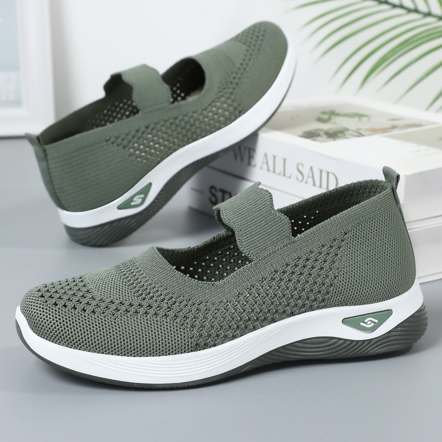 Damen Sneaker Sportlich Leicht Atmungsaktiv Slip-On - BerlinGlamour