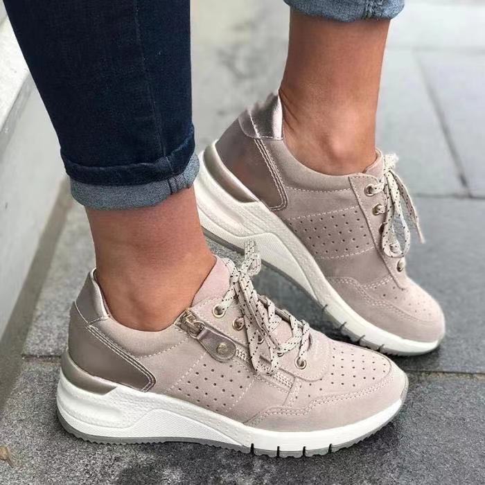 Damen Sneaker Sportlich Atmungsaktiv Weiße Schuhe