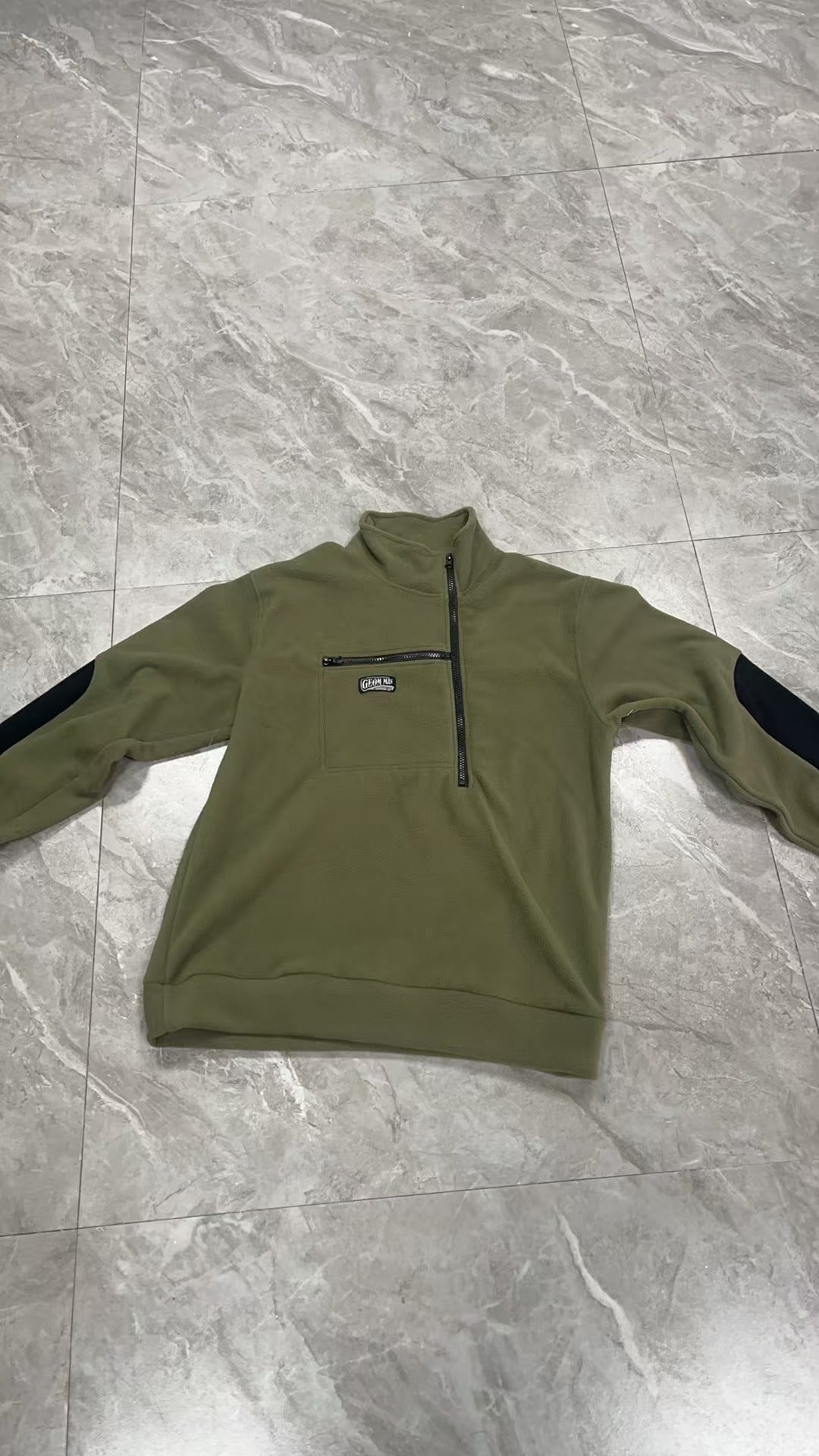 Herren Fleece Pullover Reißverschluss Warm Bequem