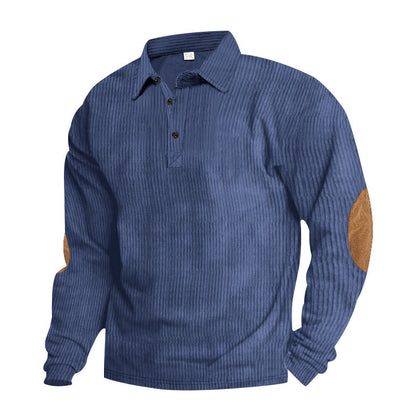 Herren Hemd Langarm Leder Details Modern