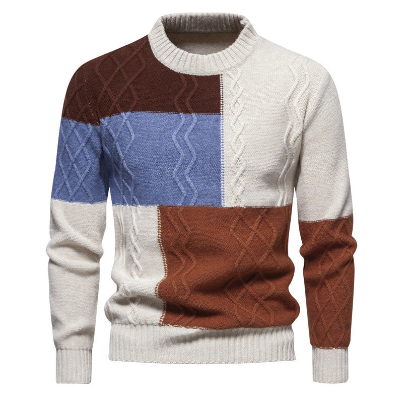 Herren Strickpullover Bunt Modern Zopfmuster