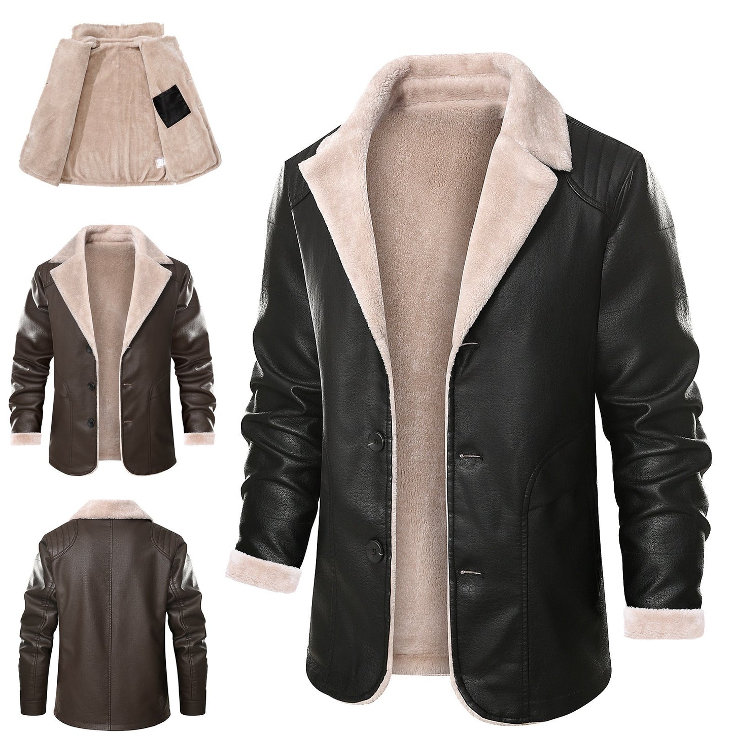 Herren Lederjacke Warm Elegant Mit Innenfutter - BerlinGlamour