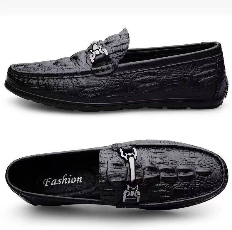 Herren Mokassins aus Leder Elegant Schwarze Luxus Schuhe